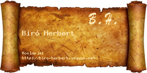 Biró Herbert névjegykártya