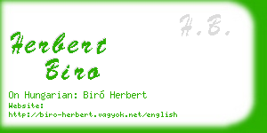 herbert biro business card